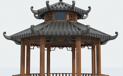 雙層琉璃瓦涼亭